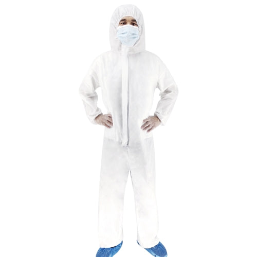 Non-woven Waterproof Disposable Thick Durable Isolation Medical Safely Clothes, Size: Free Size(White)