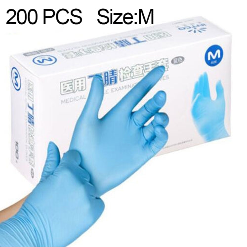 200 PCS Blue Disposable Butyronitrile Gloves Medical Housework Supplies, Size: M, Suitable for Palm Width: 8cm-9cm