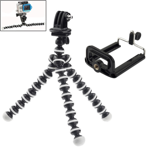 PULUZ Selfie Sticks Tripod Mount Phone Clamp with 1/4 inch Screw Hole for iPhone, Samsung, HTC, Sony, LG and other Smartphones