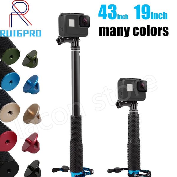 43 inch Aluminum diving Monopod for GoPro Hero 6 5 7 8 Black Tripod Session Sjcam Sj7 Yi 4K Action Camera Selfie Stick for Go Pro
