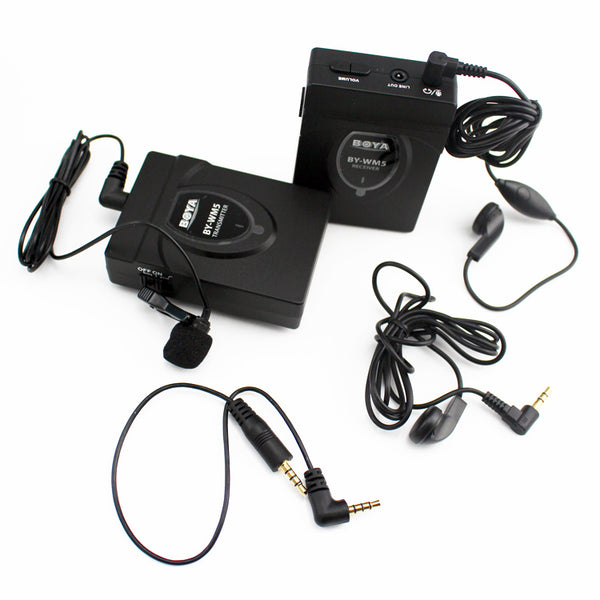 BOYA BY-WM5 Wireless  Lavalier Lapel Microphone Camera Camcorder Gopro Audio Recorder
