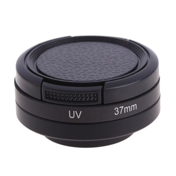 Professional High Transmittance Optical Glass 37mm UV Filter Lens Adapter +Lens Cap Set for Gopro Hero HD 3/3+/4 Camera New