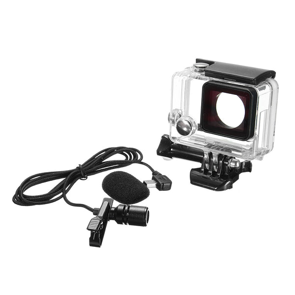 Sports Camera Protection Side Opening + Mini Microphone For GoPro Hero 4 3+ 3