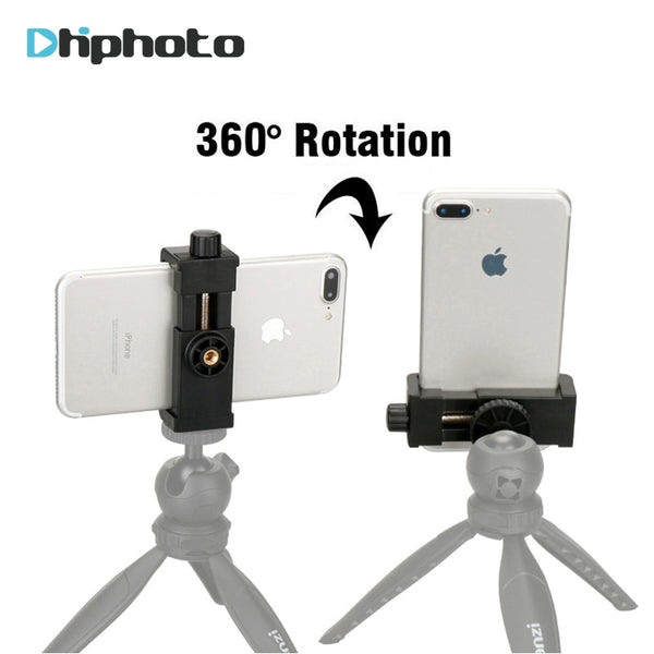 Ulanzi Tripod Mount/Cell Phone Clipper Vertical Bracket Smartphone Clip Holder 360 Adapter for iPhone Samsung Mobile Cell Phone