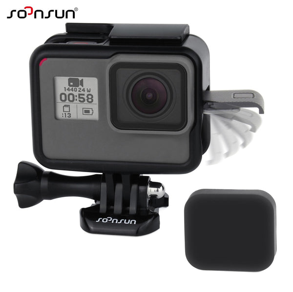 For GoPro Hero 5 Black Slim Protective Frame Wire Connectable Housing Case Shell w/ Soft Lens Cap for GoPro Hero5 Hero 6