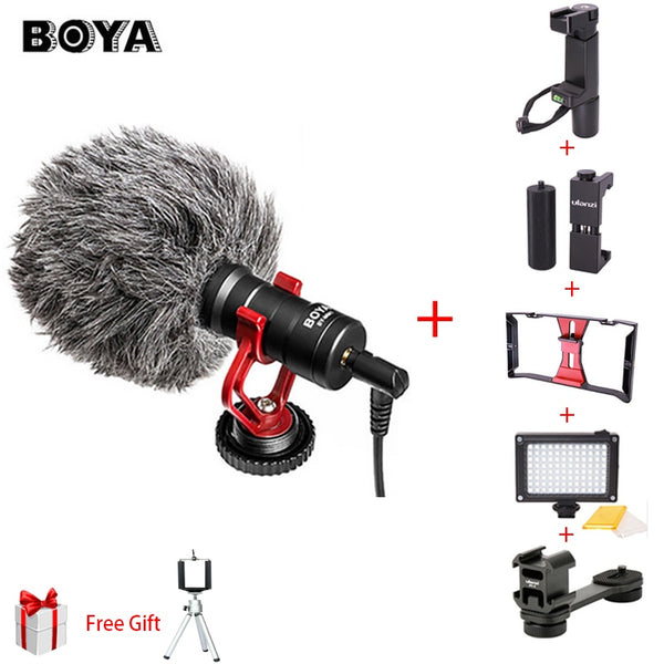 BOYA BY-MM1 Video Record Microphone Compact VS Rode VideoMicro On-Camera Recording Mic for iPhone X 8 7 Huawei Nikon Canon DSLR